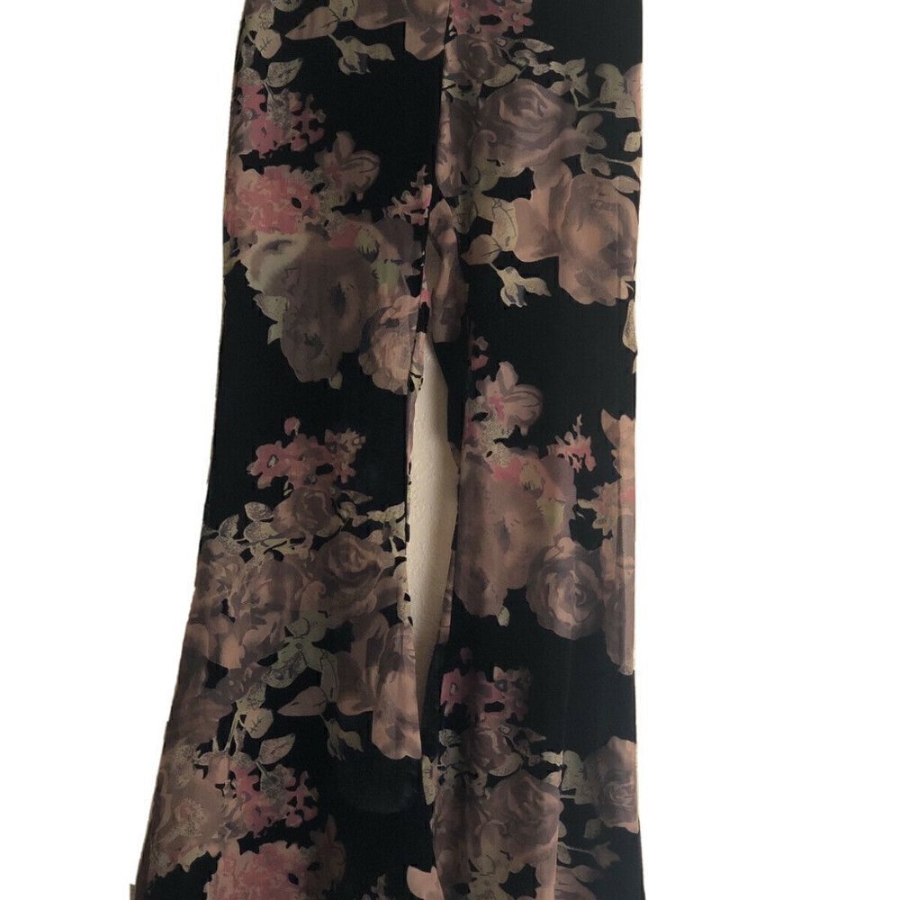 Flynn Skye Womens Black Floral Patty Flare Pant - Picture 9 of 14